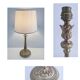 Pied de lampe bronze décor feuillagé