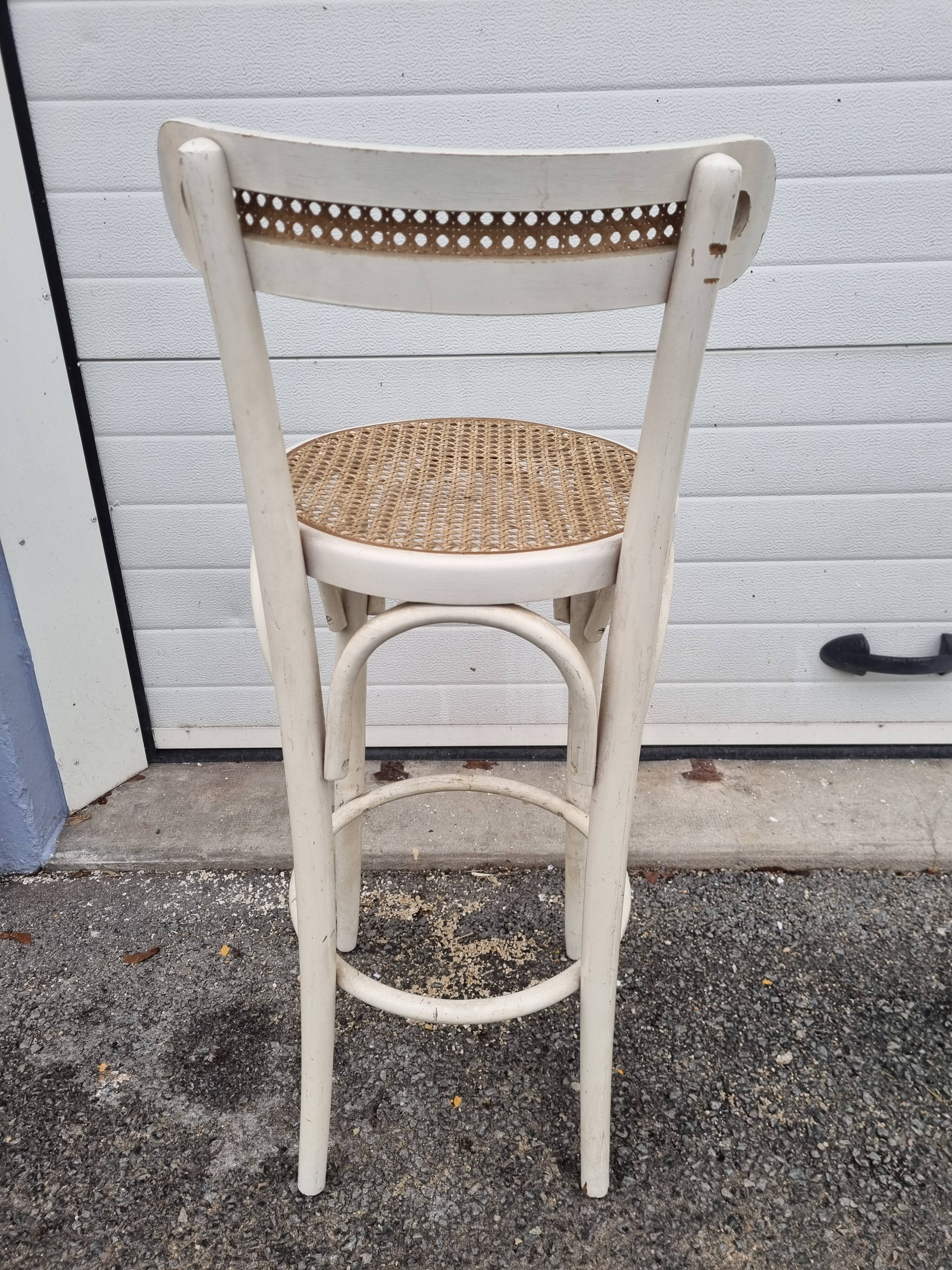 High rattan stool from 1970