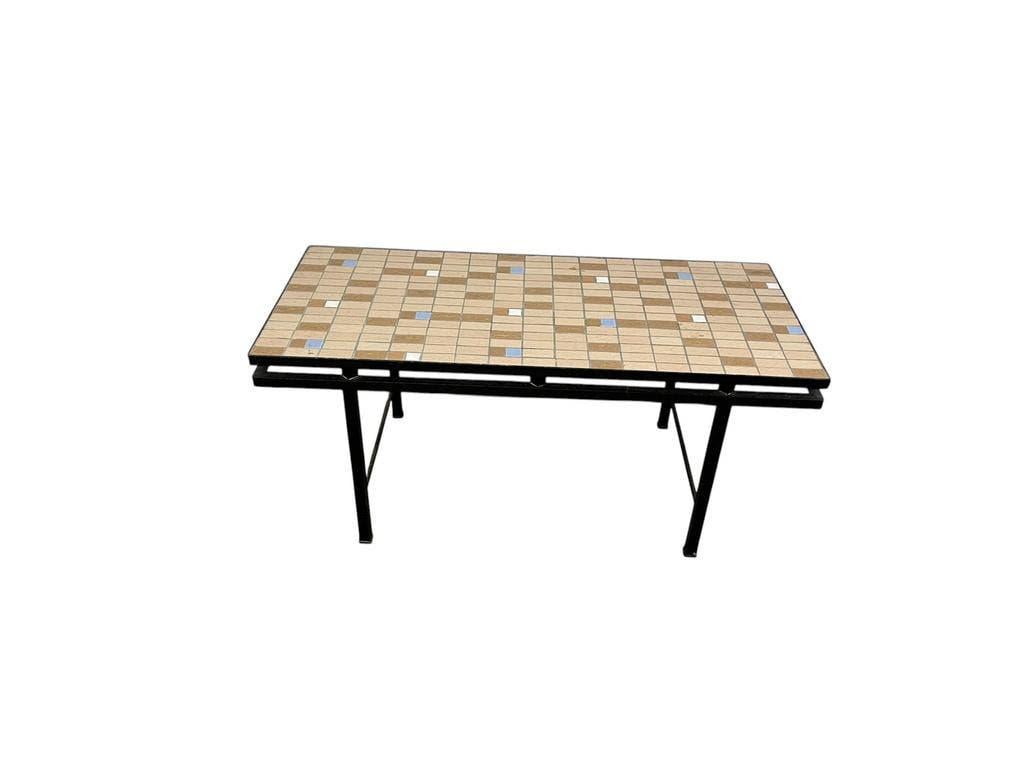 Table d'appoint vintage en mosaïque de céramique / table basse