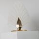 Vintage Murano glass table lamp – leaf-shaped shade with a gold metal base – Italy 1980s