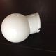 Vintage globe wall lamp in white opaline with white ceramic base