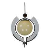 1930s Italian Art Deco Pendant Light with Etched Glass and Amber Globe