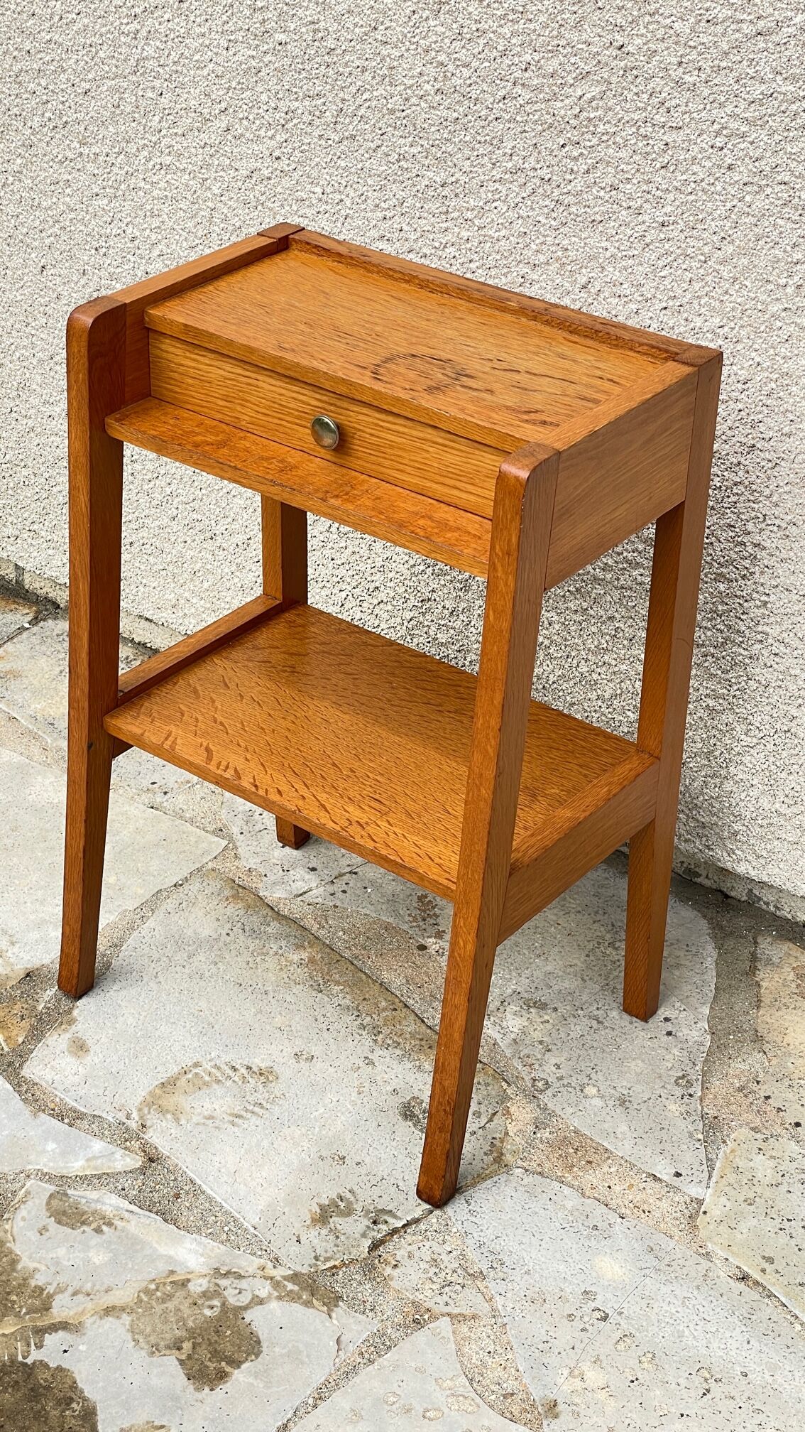 vintage geometric bedside cabinet