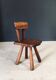 Rustic Alpine Hand-Carved Oak Chair, France, 1920s