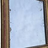 Antique Rectangular Mirror in Gilded Wood Height 38 cm