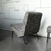 Armchair and ottoman designed by Paul Geoffroy, Airborne, France, 1960