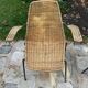 Paire de fauteuils en rotin et métal -1950/1960