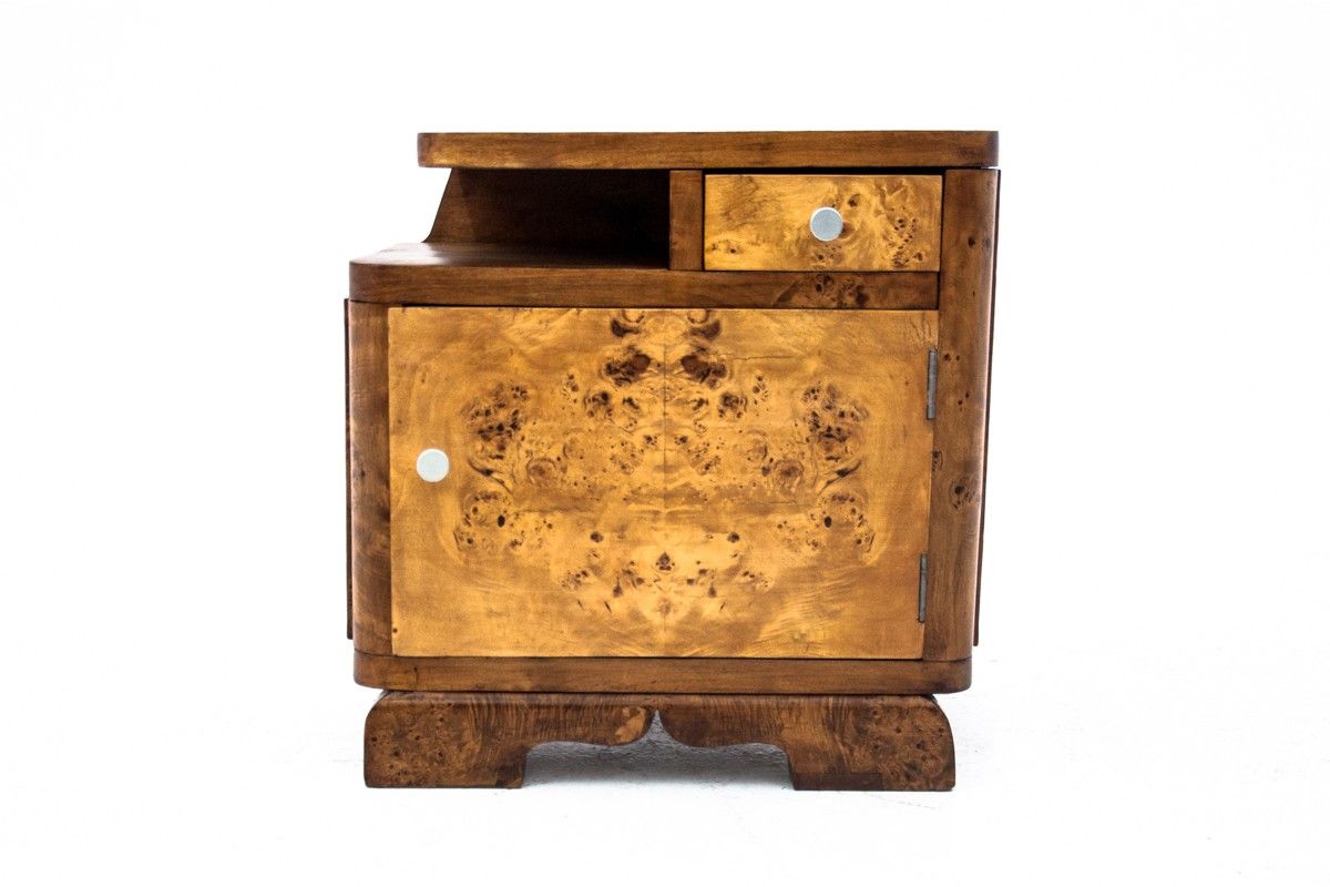 Art deco bedside tables, poland, 1950s