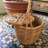 Panier en osier tressé avec couvercle