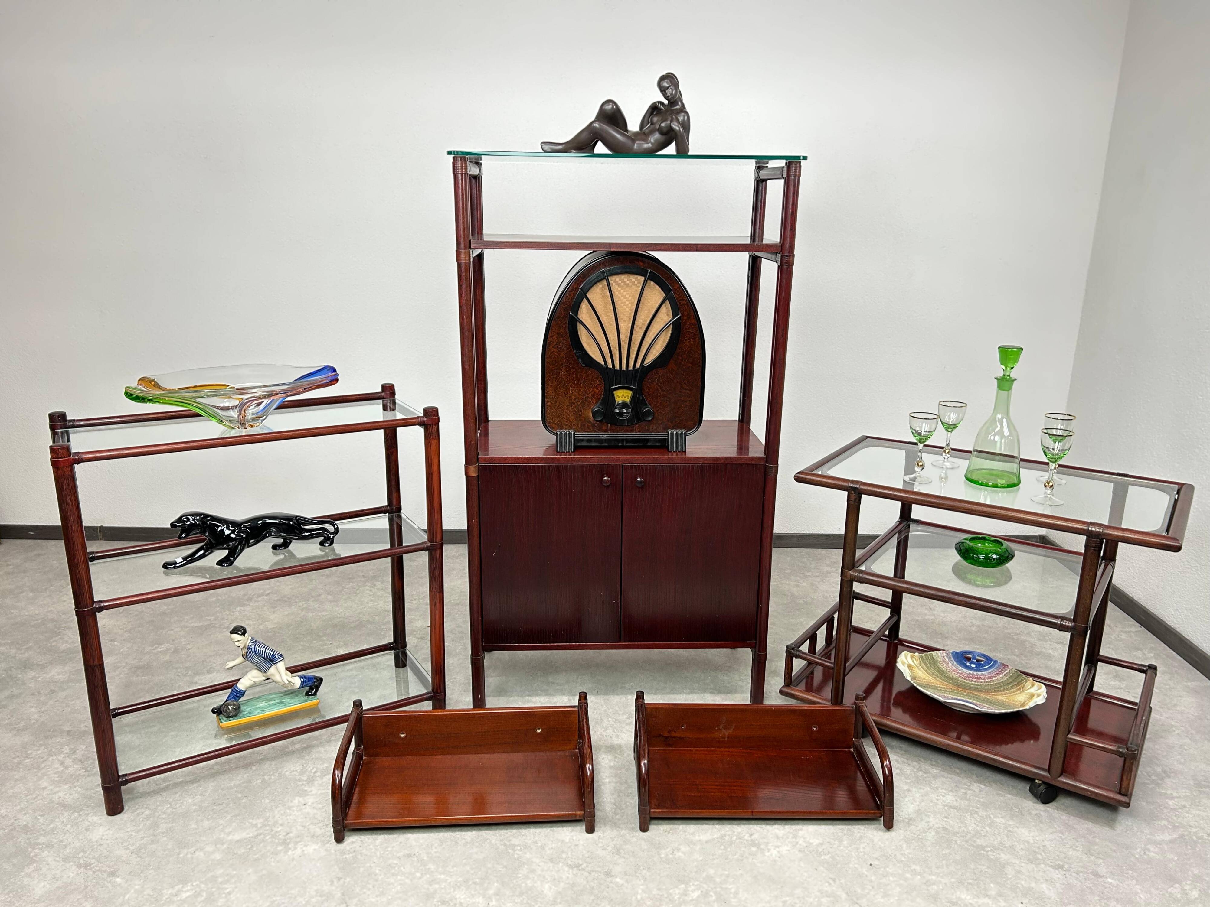 Mid-century bamboo shelf by Gervasoni