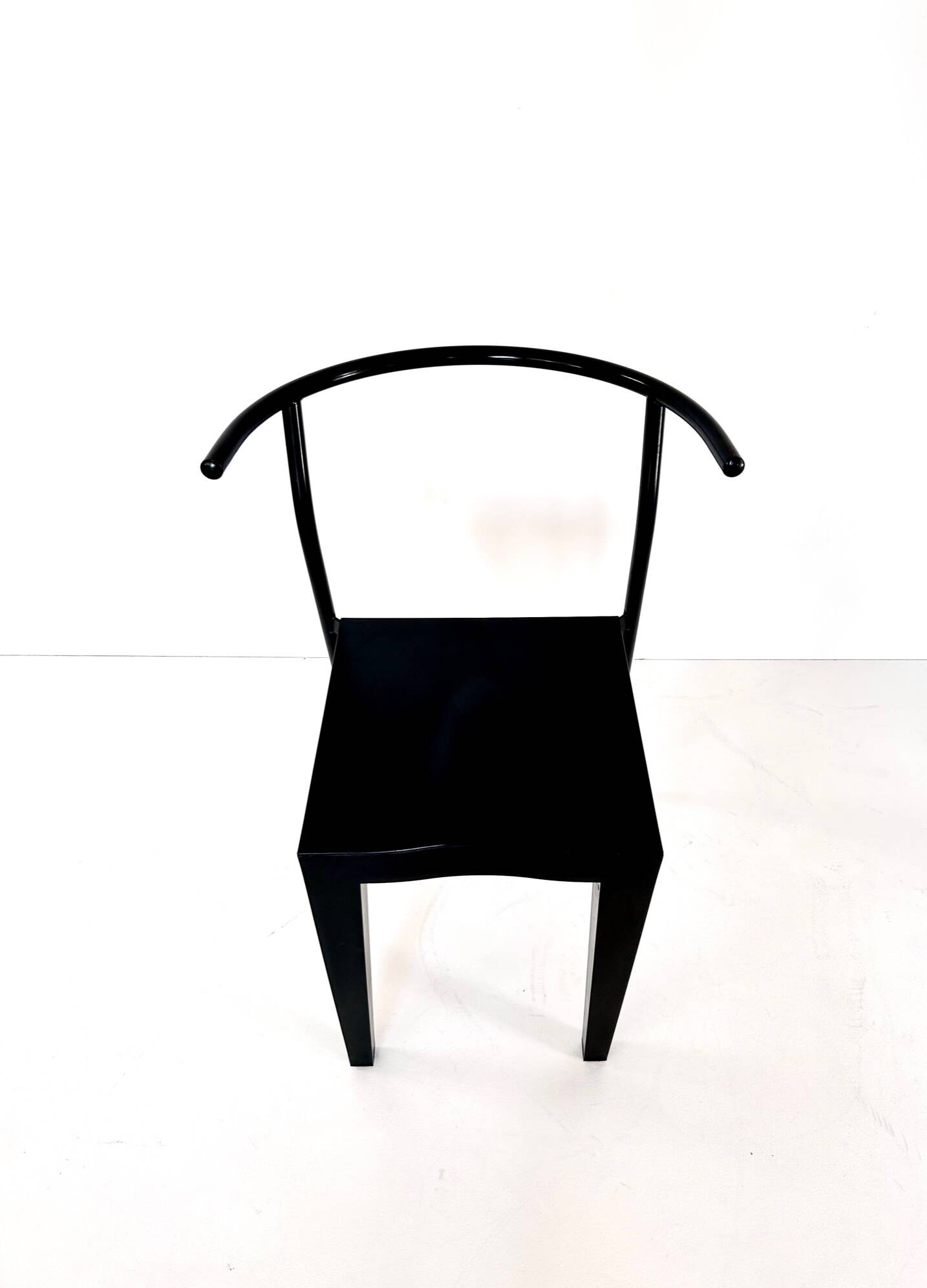 6 black Dr Glob chairs by Philippe Starck for Kartell. Italy 1988.