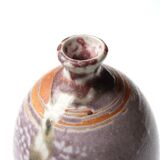 Vase mauve en grès signé, années 70
