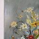 Bouquet in a blue vase, oil on canvas signed