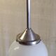 Art Deco aluminium suspension with XL opaline globe - mid 20th century.