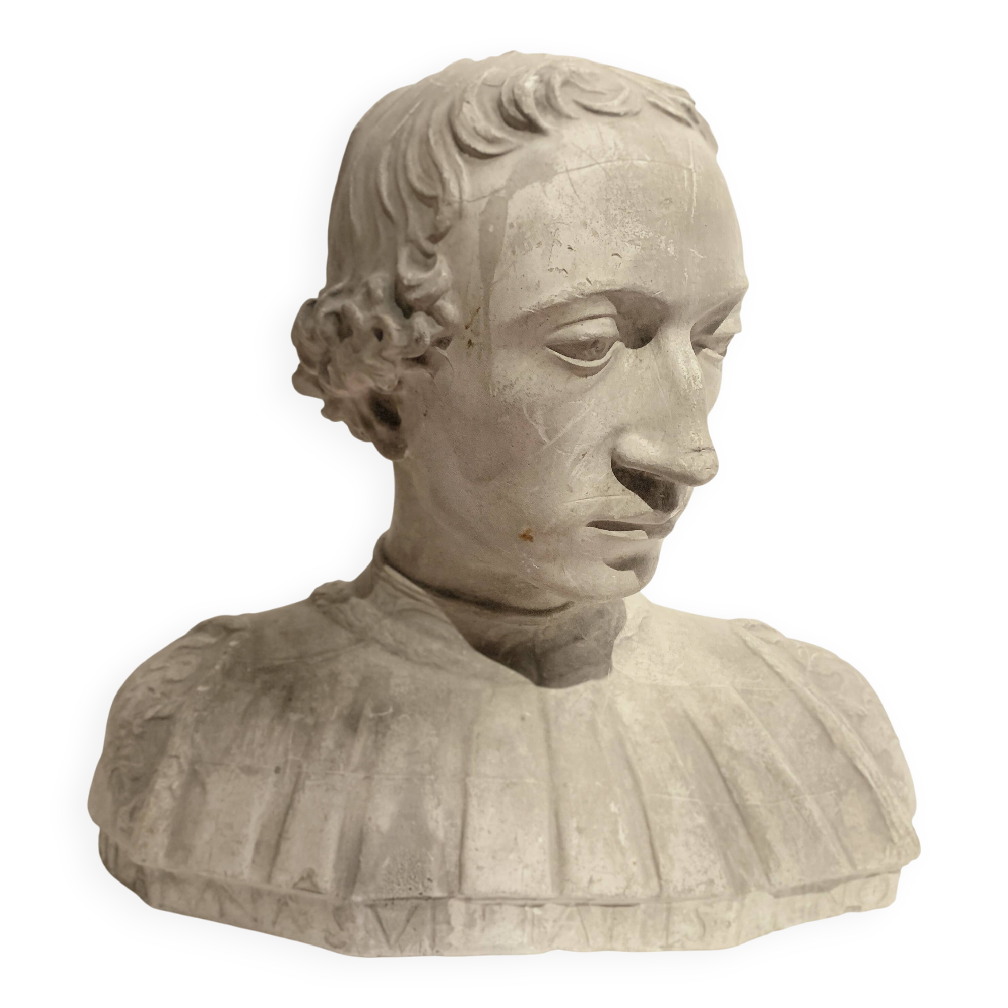 Sculpted plaster cast Bust of a young man 20th century