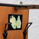 Vintage wooden wall coat rack mirror from the 1960s.