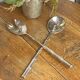 Bamboo-style serving cutlery in silver-plated metal