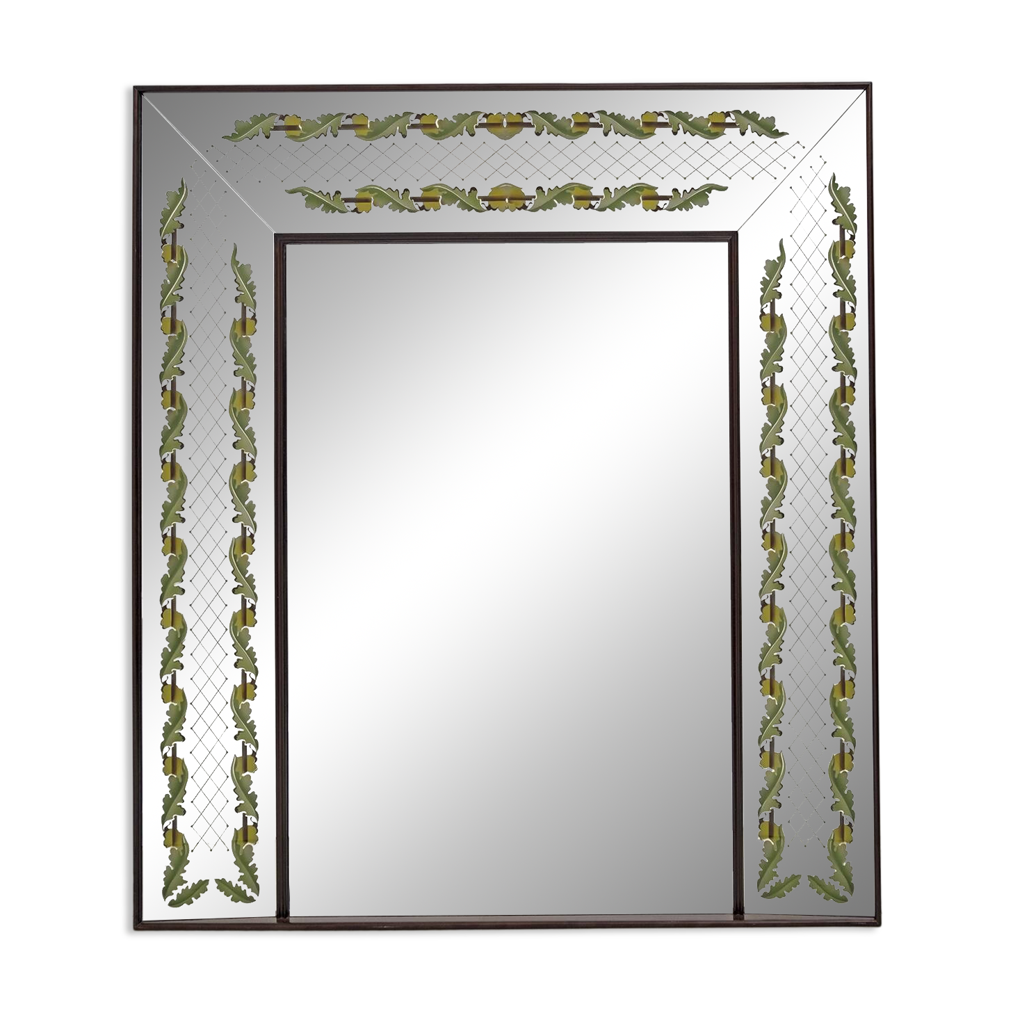 Luigi Brusotti Mid-Century Modern Italian Decorated Mirror, 1940s