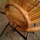 Fauteuil en rotin des années 50