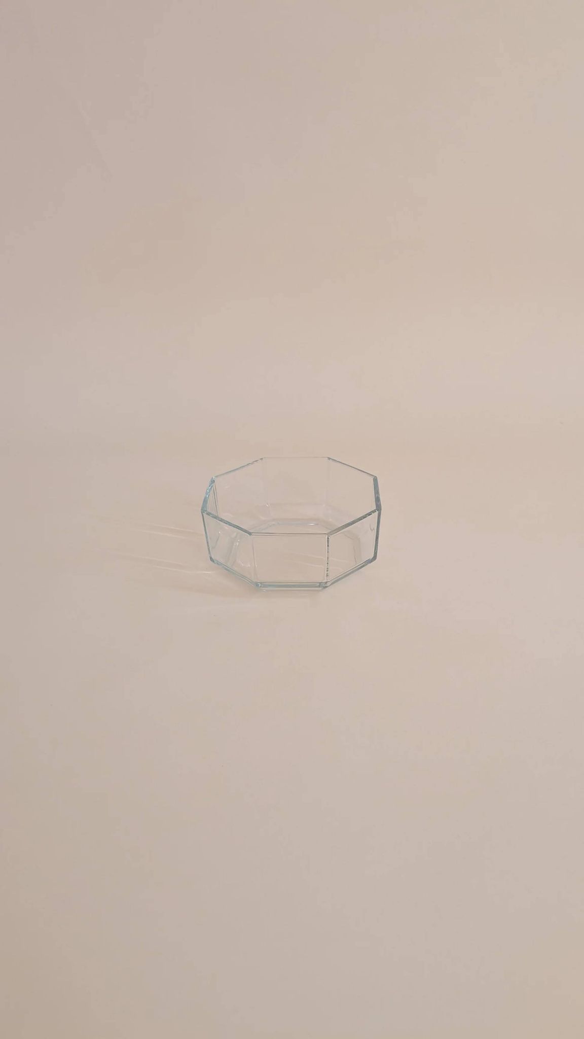 Octagonal glass bowl