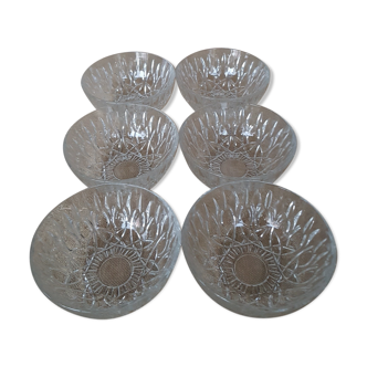 Set of 6 ramekins cup bowls vintage glass cups