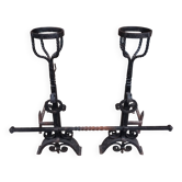 Pair of wrought iron andirons