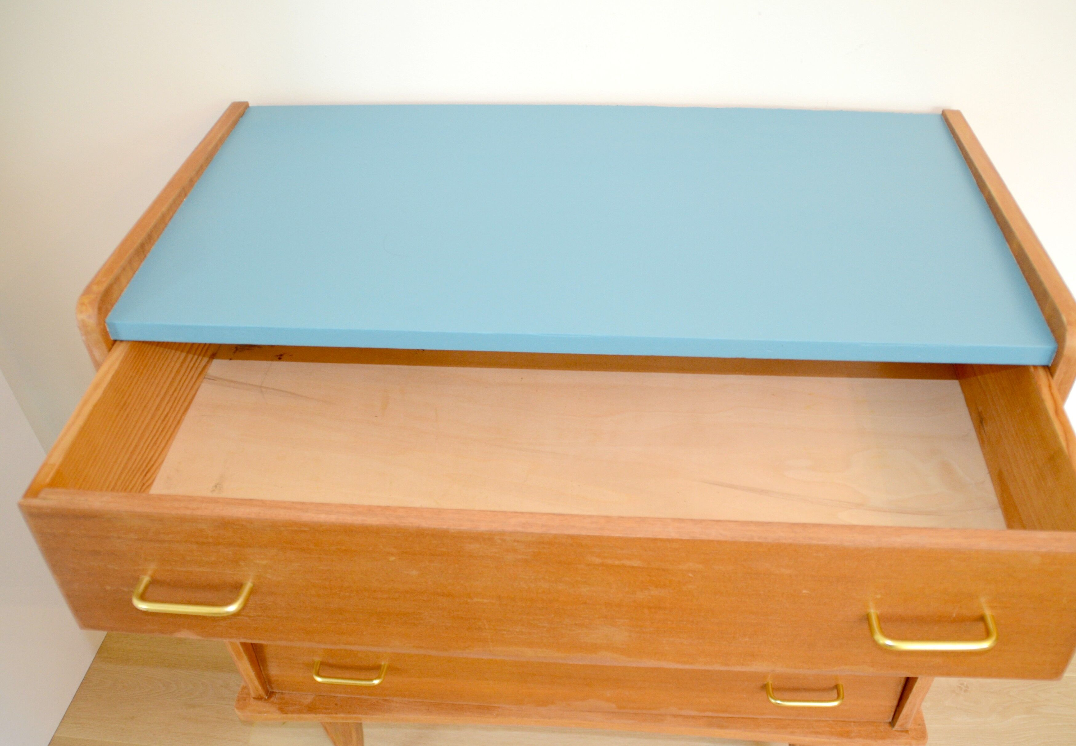 Vintage scandinavian style wooden dresser