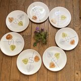 Elements of a vintage table service, 1950s, elegant leaf pattern
