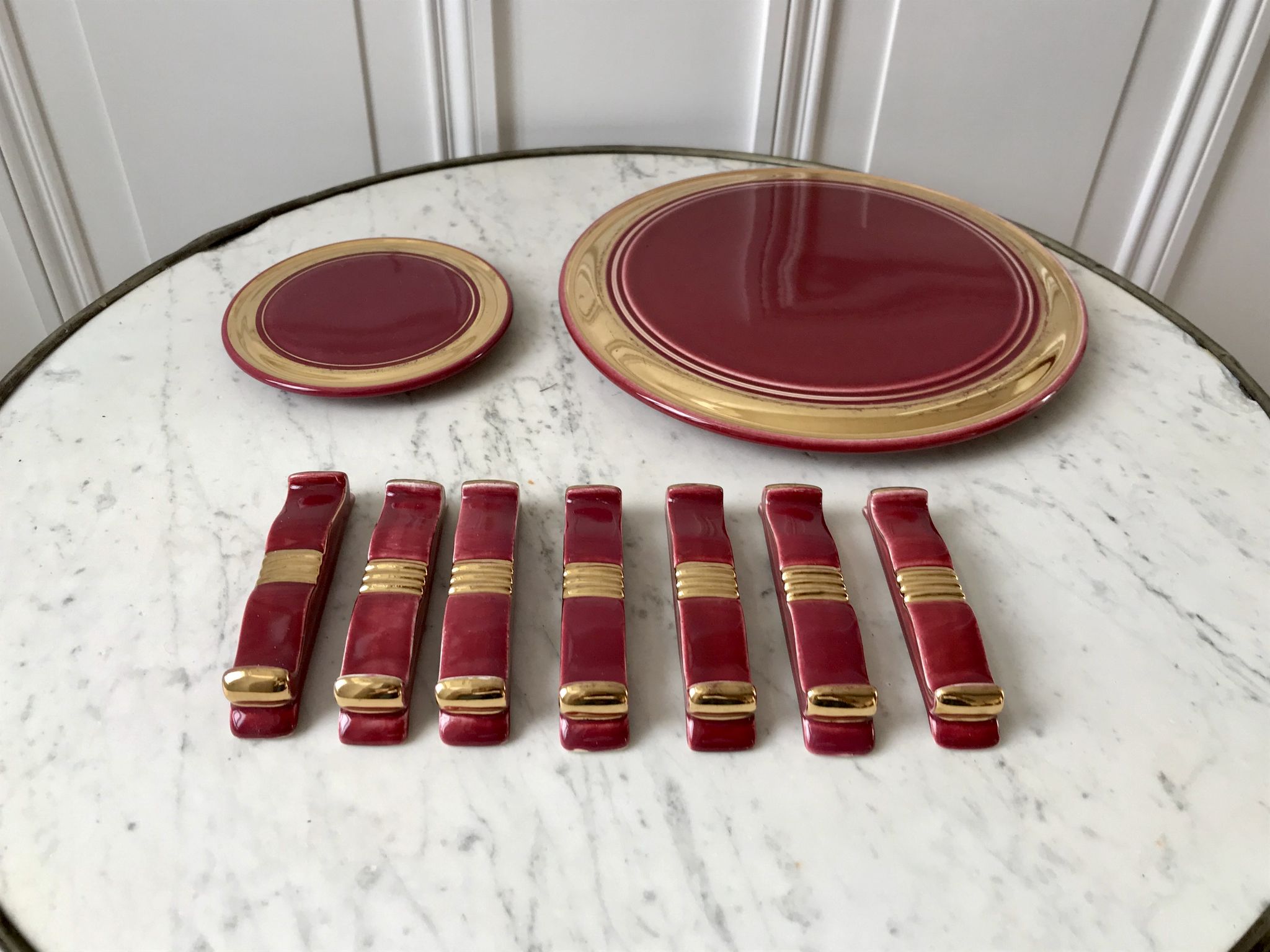 Art Deco set wine lees color 30s