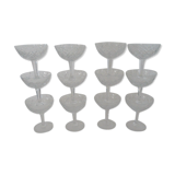 12 Crystal champagne cups cut very beautiful quality