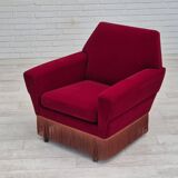 1970s, Danish armchair by Ryesberg Møbler, original condition, velour fabric.