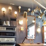 Vintage brass and glass wall lights, 1960s Doria Leuchten