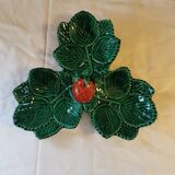 Plat vintage Barbotine fraisier Vallauris.