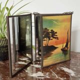 Miroir vintage 1920 triptyque de barbier