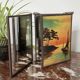 Vintage 1920 barber triptych mirror