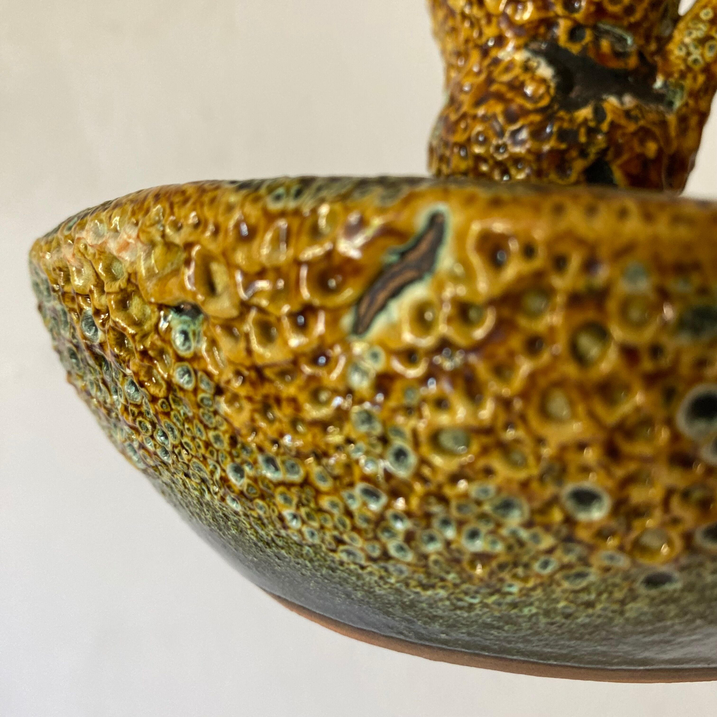 Fat lava ceramic candle holder, 1970s