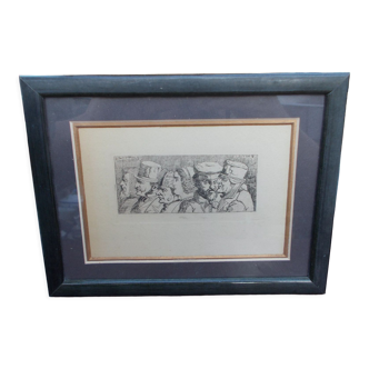 Antique print framed under glass by Kerkhove