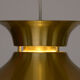 Brass colored aluminium pendant light, Denmark 1970s