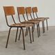 Lot de 4 chaises d'école tchèque style Mullca