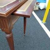 Old style flat desk louis xvi leather tray with 2 pulls