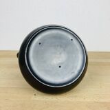 Black ceramic pot-bellied vase from the 50s