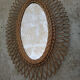 Vintage sun mirror in rattan 63x64cm