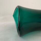 Vase vert en verre à creux hauteur 29 cm