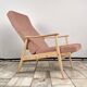 Vintage Recliner Armchair with Ottoman, 1960s, Czechoslovakia