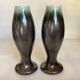 Pair of flamed ceramic vases Thulin Made in Belgium