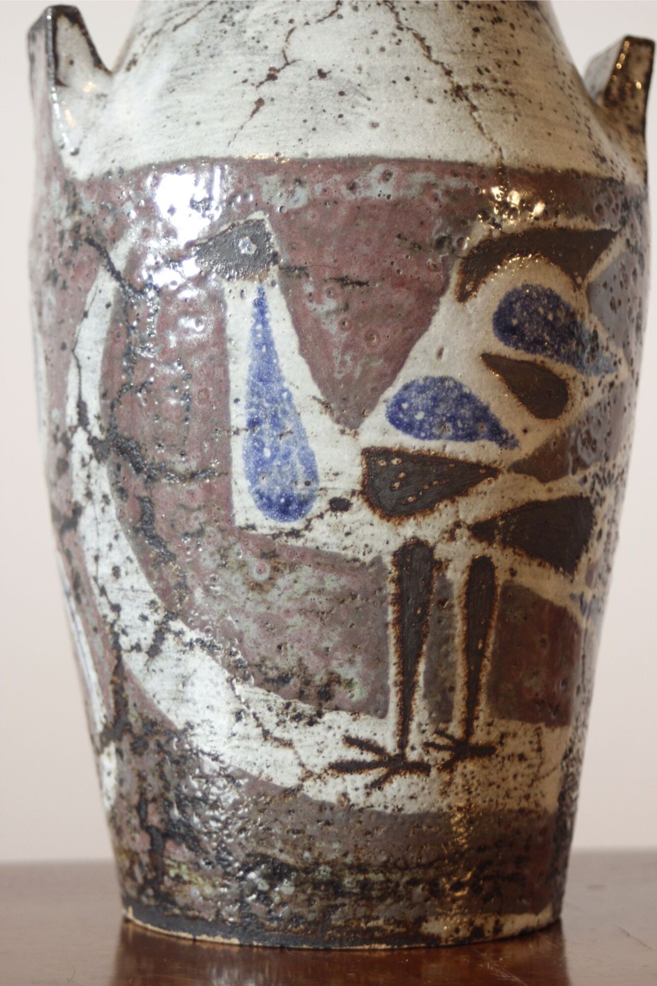 Ceramic bird vase by Jean Derval in Vallauris, France 1950s
