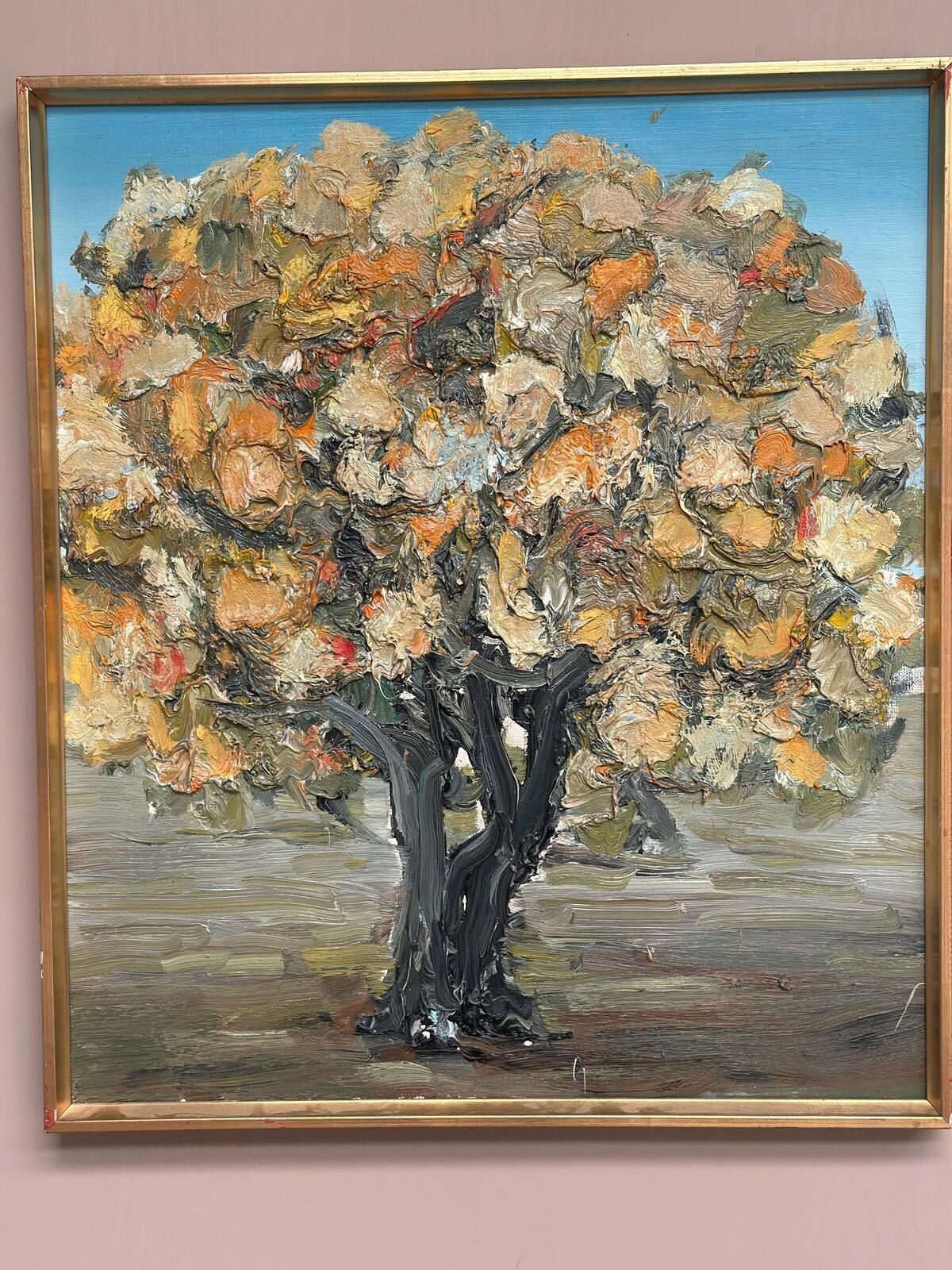 Original Swedish Oil On Canvas – “Chestnut Tree In Bloom” By Nils Olsson – Signed – Vintage & Framed – 83 × 72.5 Cm (32.7" × 28.5")
