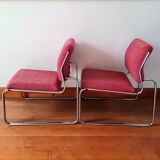 Pair of Atal chrome low chairs 1970