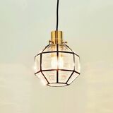 Mid-Century Glass & Brass Pendant Light from Limburg, Germany, 1960s/1970s