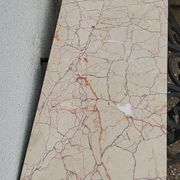 Console of wall lamp of the 50s in wrought iron and marble top